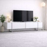 TV Meubel Wit Luxe 180x50x30 - Zilver Frame