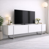 TV Meubel Wit Luxe 180x50x30 - Zilver Frame