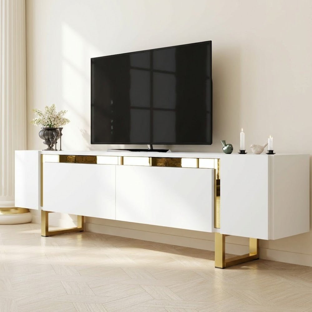 TV Meubel Wit Yildiz 180x50x30 - Gouden Frame