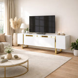 TV Meubel Wit Yildiz 180x50x30 - Gouden Frame