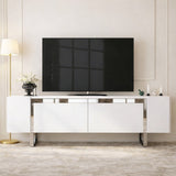 TV Meubel Wit Yildiz 180x50x30 - Zilver Frame