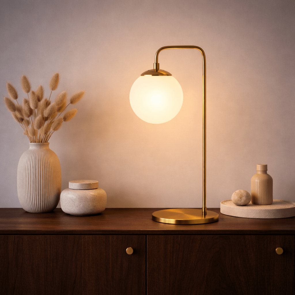 Tafellampen - Tafellamp Bronskleurig Glas Brim - Dimehouse