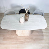 Sintered Stone Marmerlook Travertine Eettafel Lea 180x90 cm - Deens Ovaal