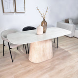 Sintered Stone Marmerlook Travertine Eettafel Lea 180x90 cm - Deens Ovaal