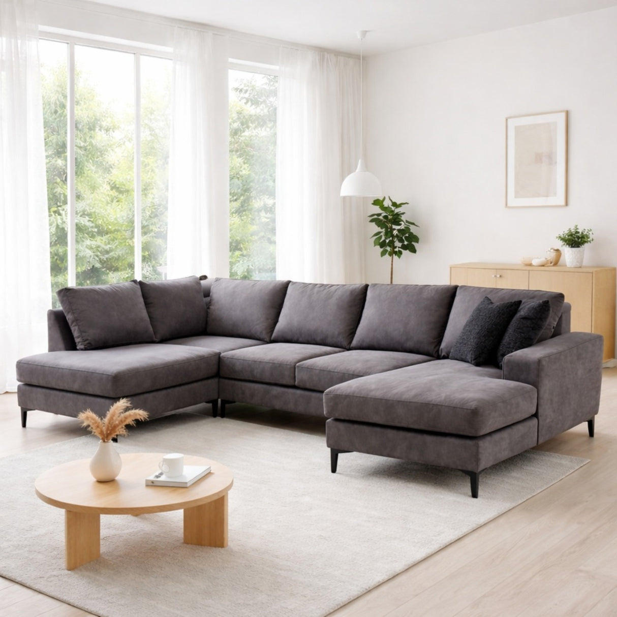 U-bank Hoekbank Antraciet Stof 314x200 cm - Links - Porto