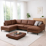 U-bank Hoekbank Cognac Stof 314x200 cm - Links - Porto