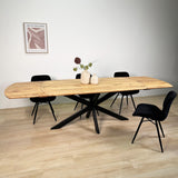 Uitschuifbare Eettafel Mack Deens Ovaal Acaciahout 175-275x90 cm