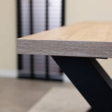 Dining table Lenzo Robson oak x-leg black