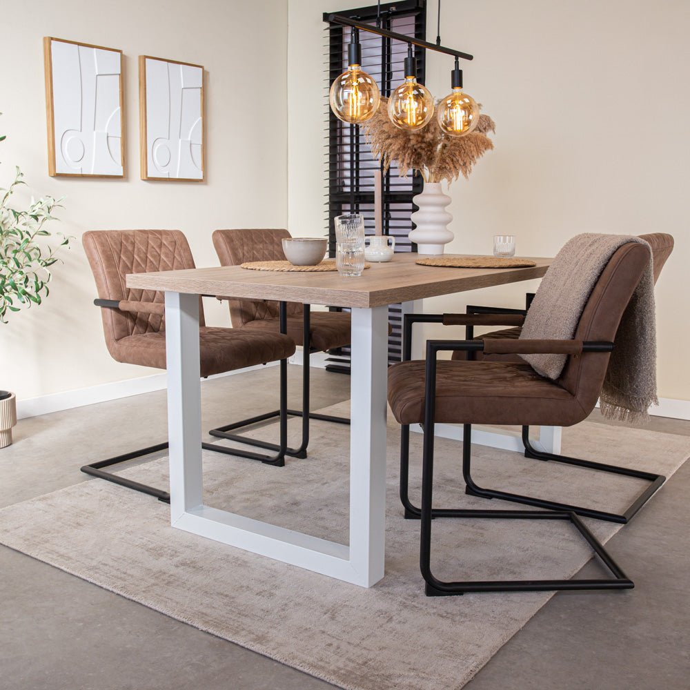 Dining table Lenzo Robson oak Upoot white