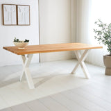 Dining table Milas oak x-leg white