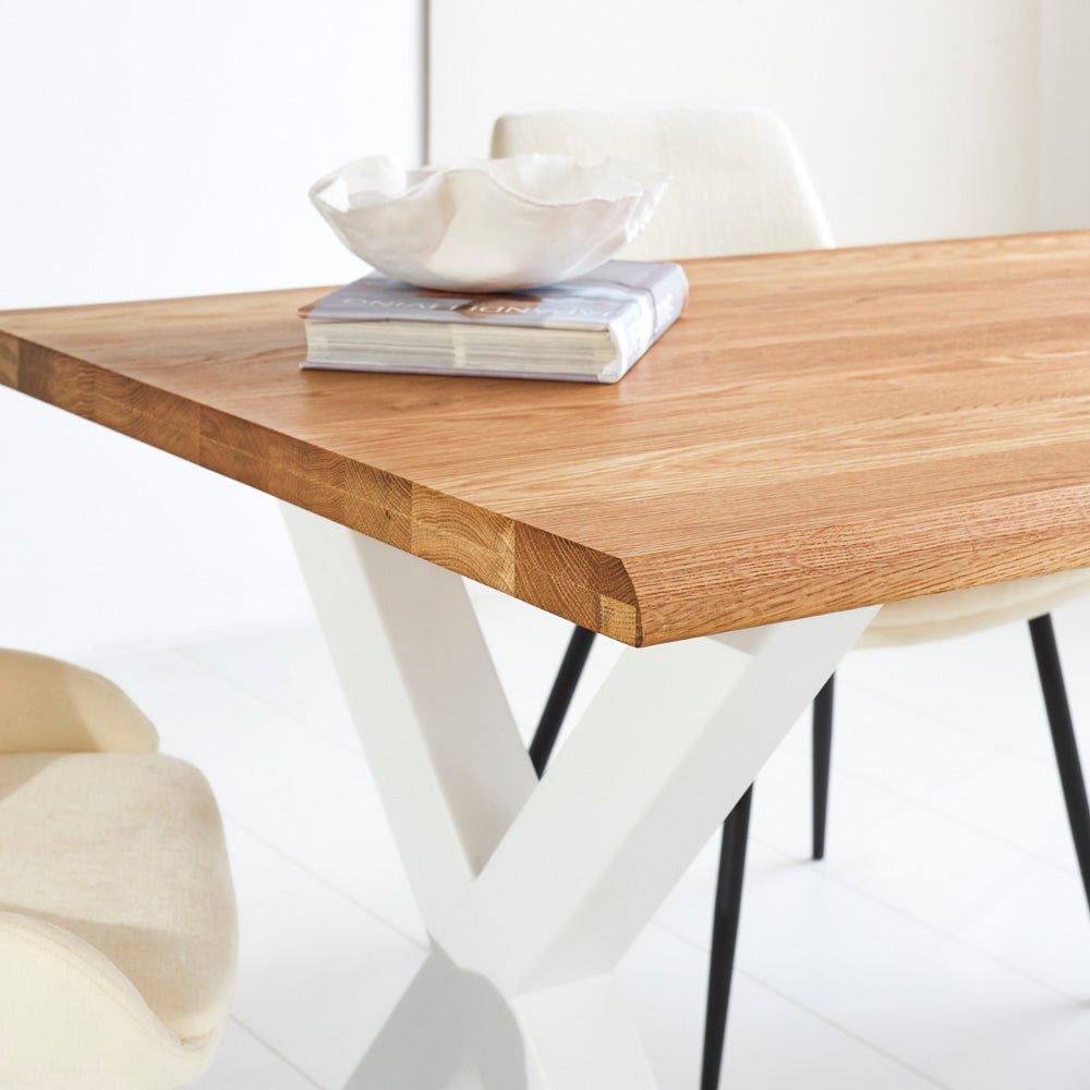 Dining table Milas oak x-leg white