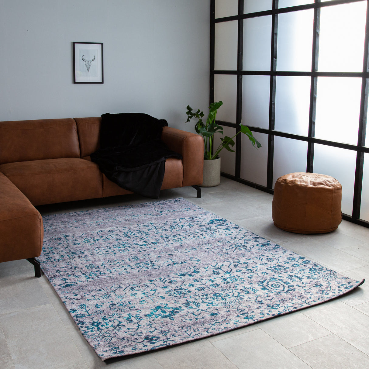 Vloerkleed Blauw Wit Dylan 160x230 cm