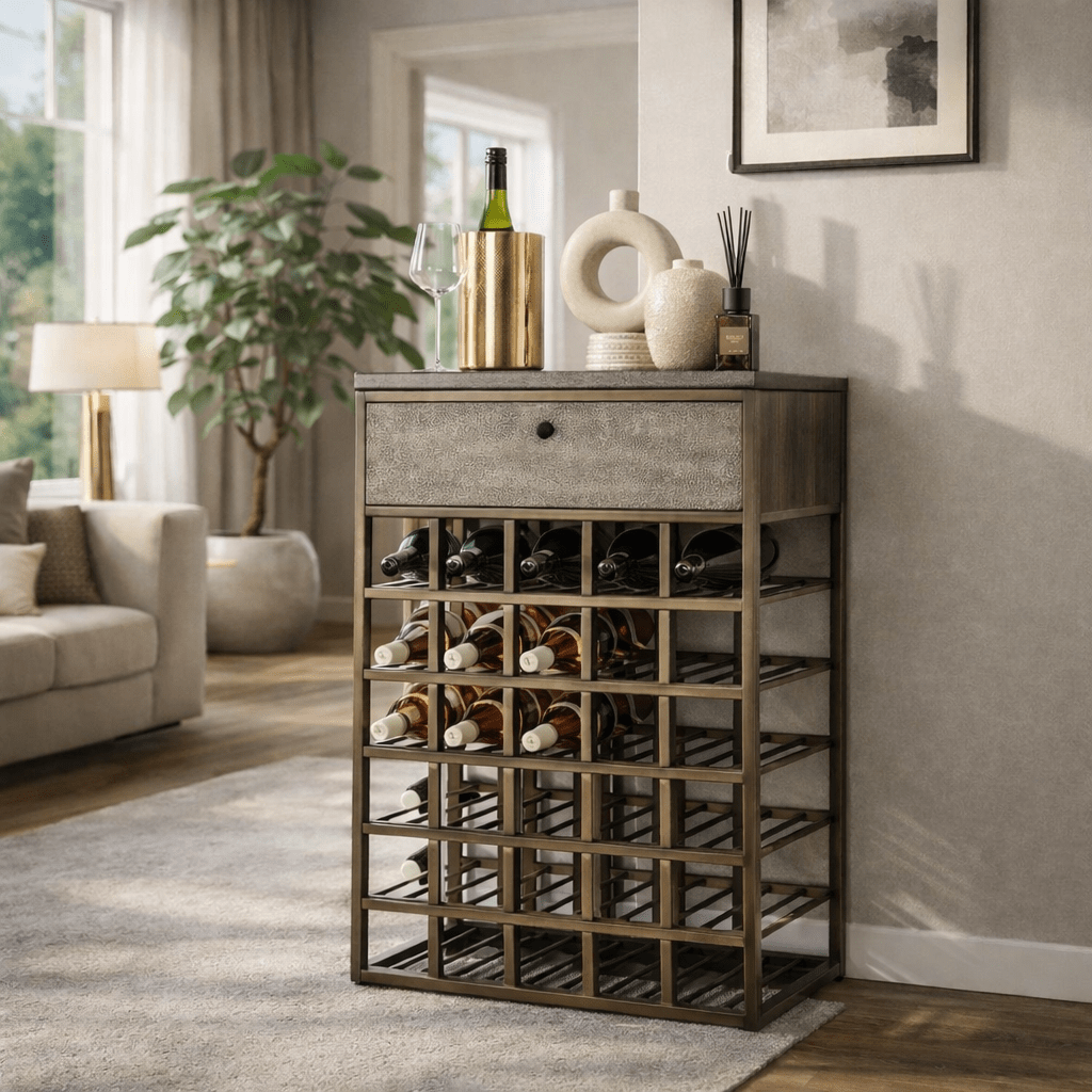 Wijnkast Ferre metaal antiek brons