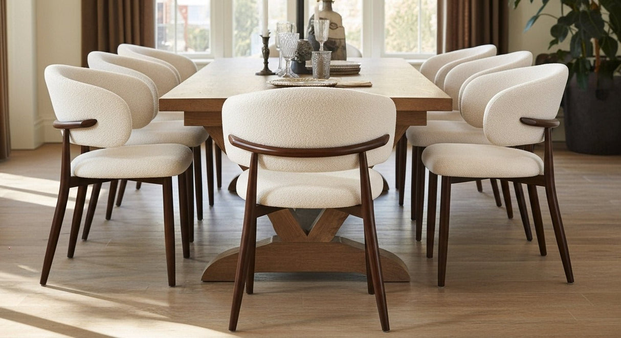 Japandi Eetkamerstoel Yuka Zand - Walnootlook Frame