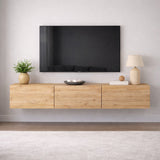 TV Meubels - Zwevend TV Meubel Beuken Melamine - 150x30 cm - West - Dimehouse