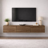 TV Meubels - Zwevend TV Meubel Walnoot Melamine - 150x30 cm - West - Dimehouse