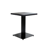 Tafelblad Robin Black Dimehouse Zwart LxBxH 73x73x7 Melamine Witfoto schuin vooraanzicht