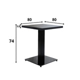 Tafelblad Robin Black Dimehouse Zwart LxBxH 83x83x8 Melamine Witfoto maatindicatie