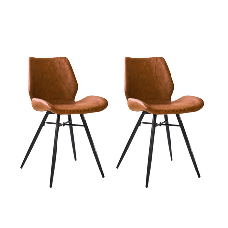 Ensemble de 2 chaises de salle à manger Beau cuir artificiel