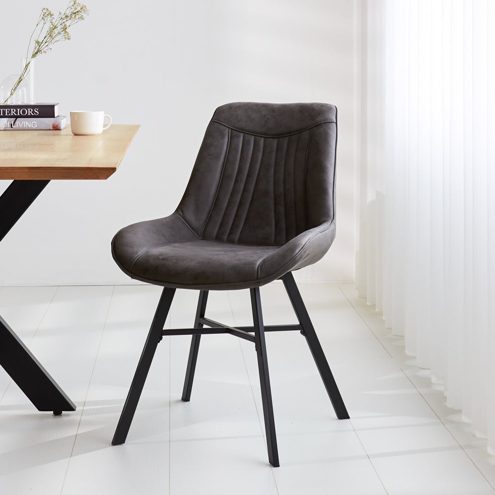 Industriële – Eetkamerstoel - Beige – Fletcher - Armleuning - Lynn