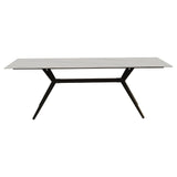 Eettafel Grace White Dimehouse Wit LxBxH 215x105x10 Sintered stone Sfeerfoto schuin vooraanzicht