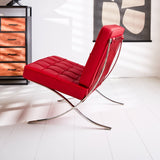 Fauteuil Expo Dimehouse Rood LxBxH 80x78x78 Runderleer Sfeerfoto zijaanzicht