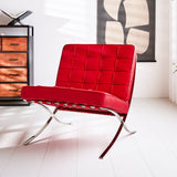 Fauteuil Expo premium leer Dimehouse Rood LxBxH 80x78x78 Runderleer Sfeerfoto schuin vooraanzicht