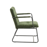 Fauteuil Hailey Chenille Dimehouse Donkergroen LxBxH 66x64x37 Stof Witfoto zijaanzicht