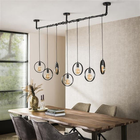 Hanglamp Hennes DH Interior Charcoal LxBxH 58x32x22 Metaal Sfeerfoto schuin vooraanzicht