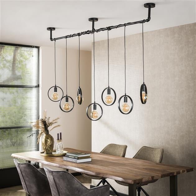 Hanglamp Hennes DH Interior Charcoal LxBxH 58x32x22 Metaal Sfeerfoto schuin vooraanzicht