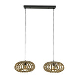 Hanglamp Lucia DH Interior Mango LxBxH 106x52x38 Mangohout Witfoto vooraanzicht