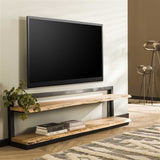 TV Meubel Molly DH Interior Acacia LxBxH 180x55x30 Acaciahout Sfeerfoto schuin vooraanzicht