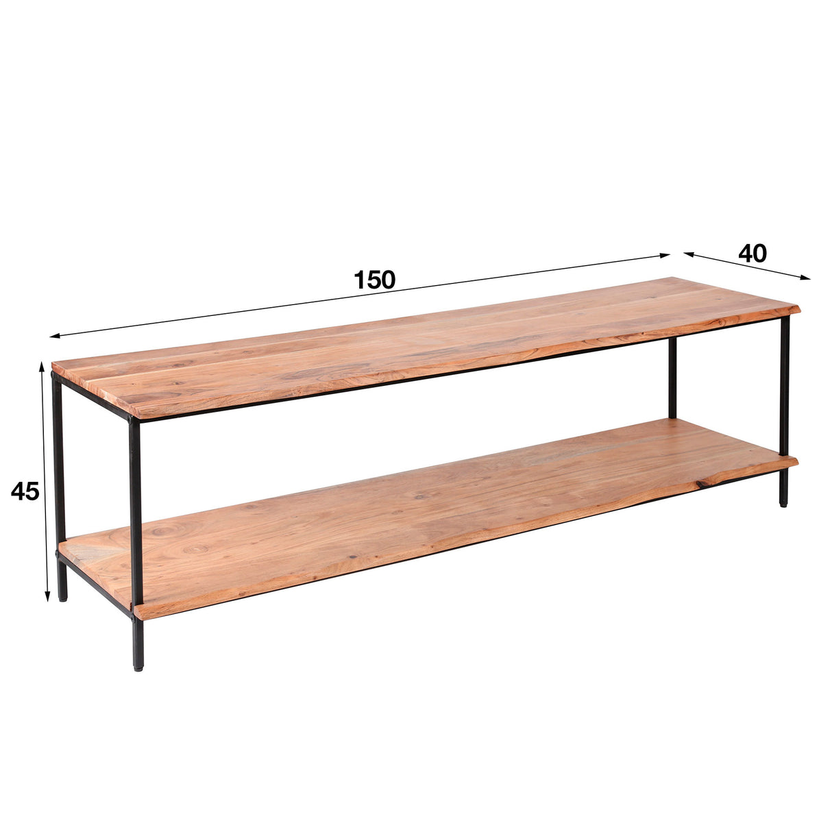 TV Meubel Morin DH Interior Acacia LxBxH 153x43x11 Acaciahout Witfoto maatindicatie