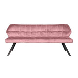 Eetkamerbank Romy DH Interior Roze LxBxH 197x82x59 Velvet Witfoto vooraanzicht