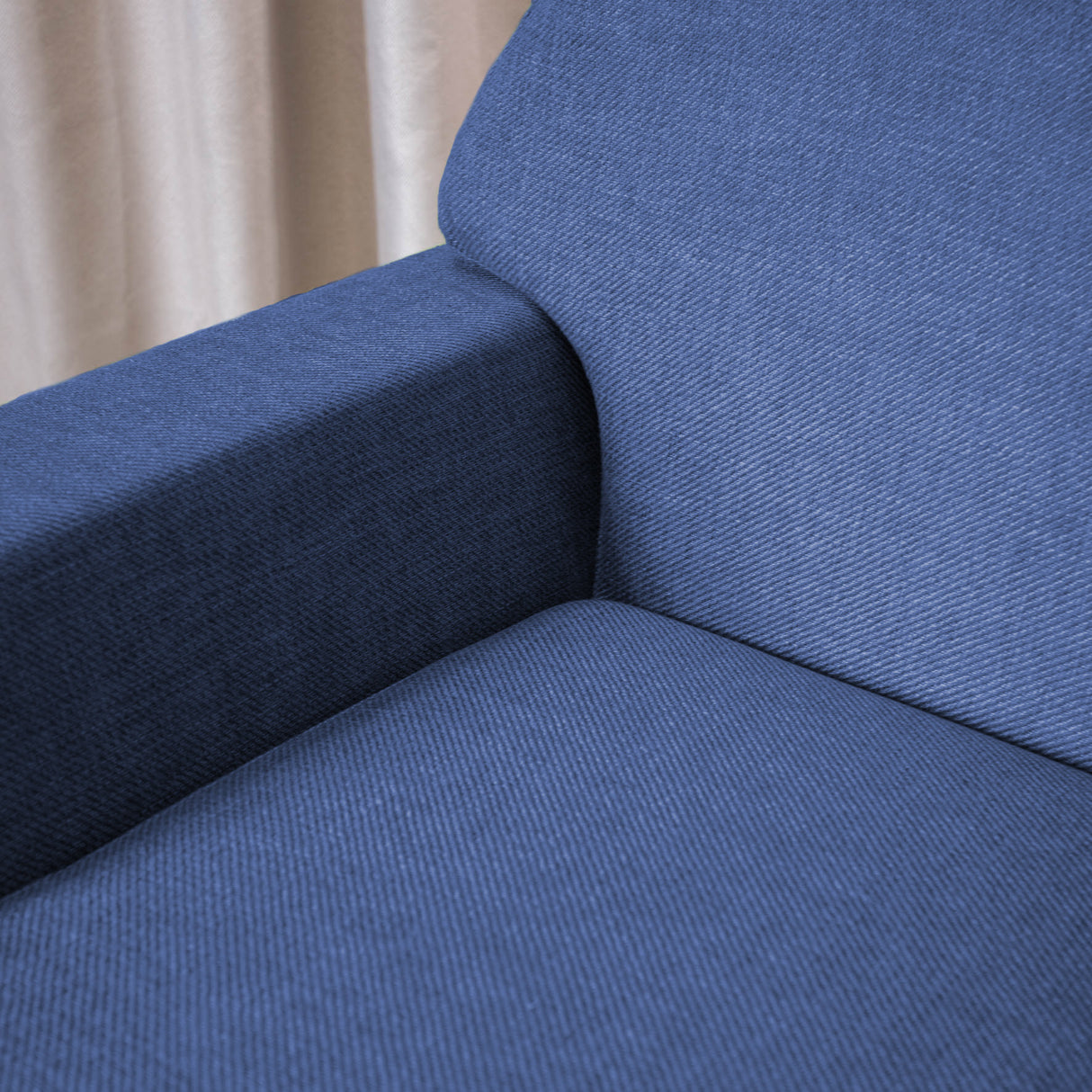 Fauteuil Roger Dimehouse Blauw LxBxH 85x50x33 Stof Witfoto detail