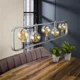 Hanglamp Stephanie DH Interior Zilver LxBxH 132x29x7 Zilver Sfeerfoto schuin vooraanzicht