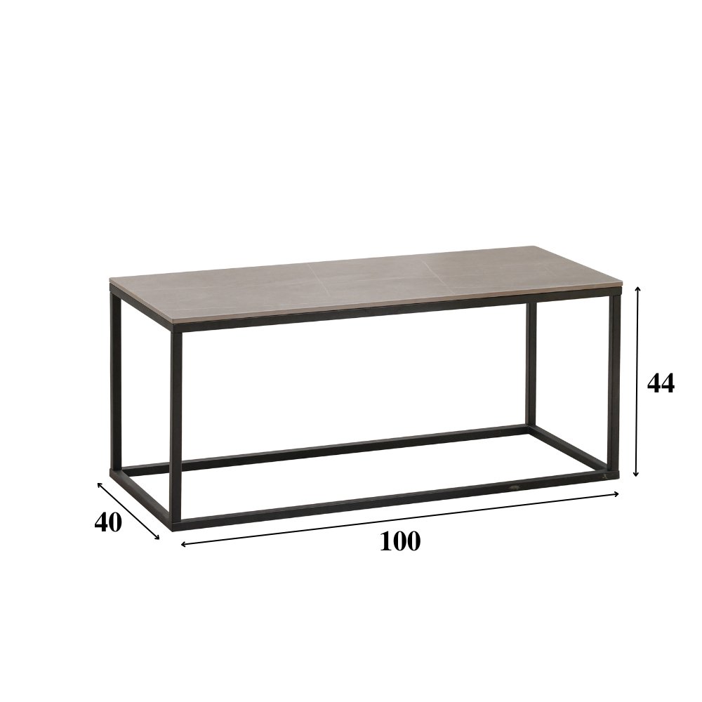 Salontafel Fien Grijs Marmerlook Rechthoekig 100x40 cm