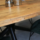 Eettafel Oregon Dimehouse Bruin LxBxH 165x96x9 Mangohout Sfeerfoto detail