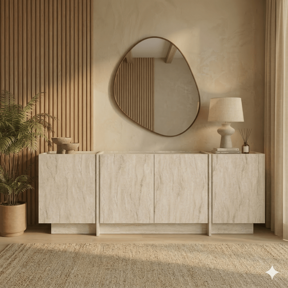 Dressoir travertin melamine Lowen 180x45x80 cm