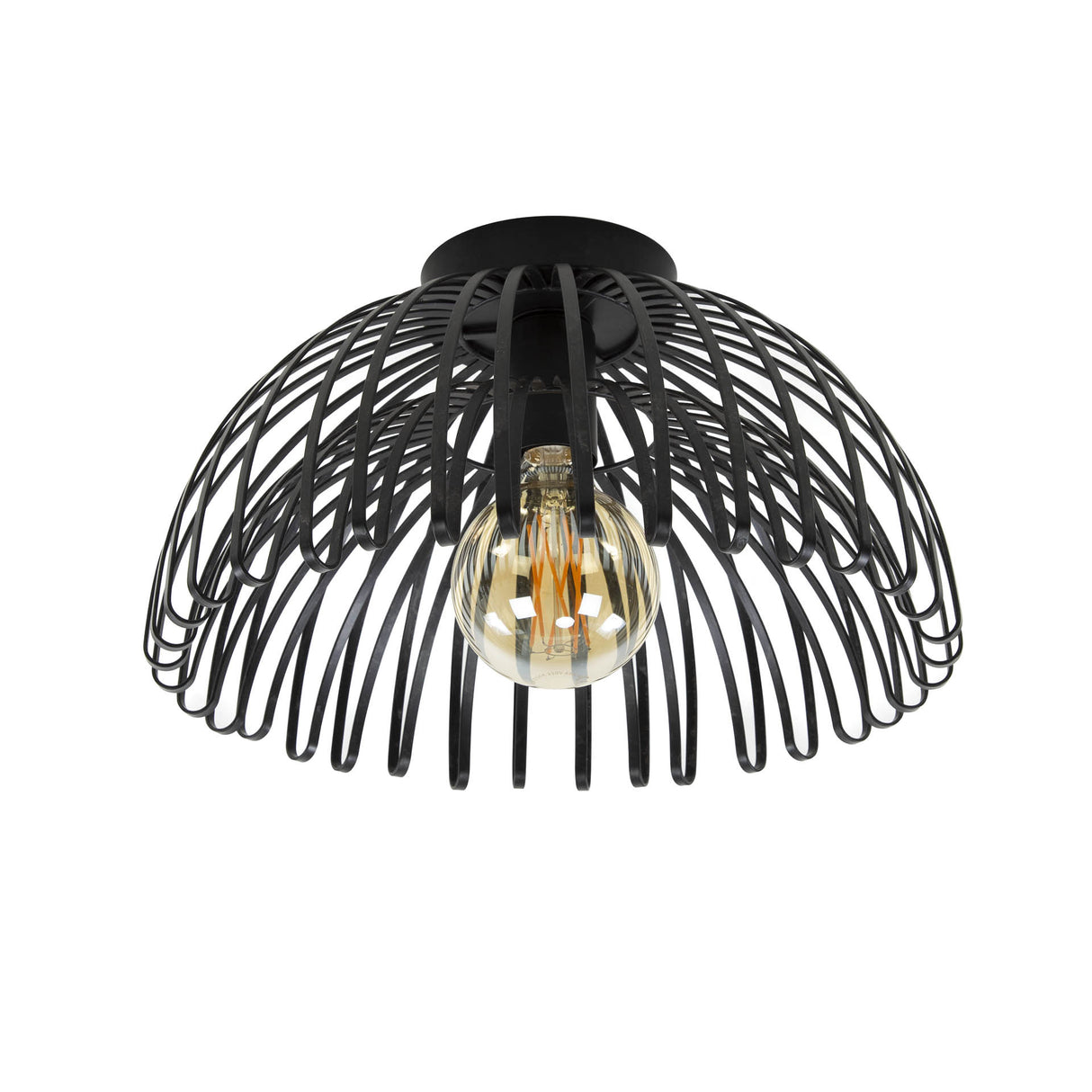 Plafondlamp Bernhard DH Interior Charcoal LxBxH 39x39x25 Metaal Witfoto schuin vooraanzicht