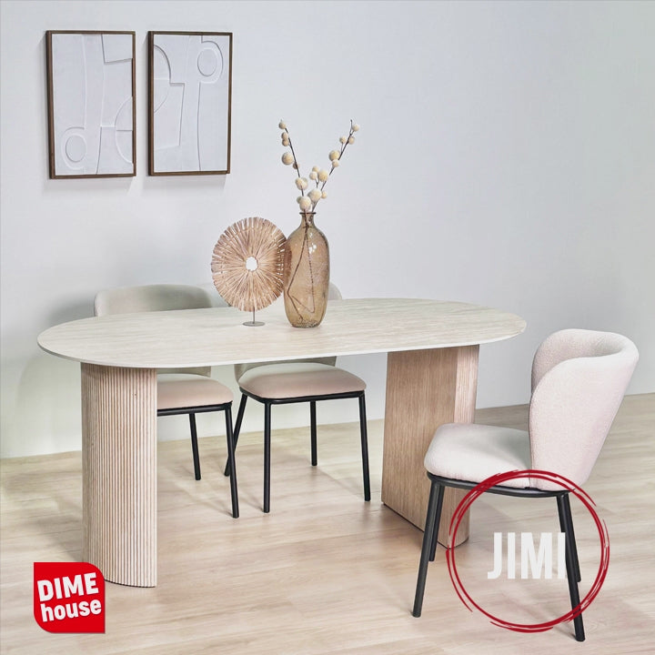 Eettafel Jimi 180x90 cm travertin beige