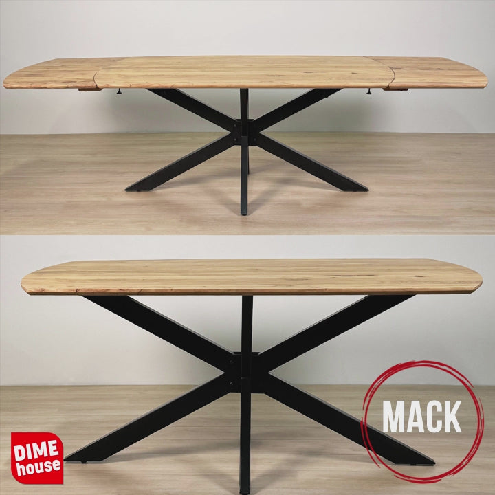 Uitschuifbare Eettafel Mack Deens Ovaal Acaciahout 175-275x90 cm