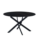 Eettafel Vivian Black Dimehouse Zwart LxBxH 141x141x11 Sintered stone Witfoto vooraanzicht