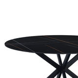 Eettafel Yuna Black Dimehouse Zwart LxBxH 111x111x11 Sintered stone Witfoto detail