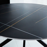 Eettafel Yuna Black Dimehouse Zwart LxBxH 132x132x11 Sintered stone Sfeerfoto detail