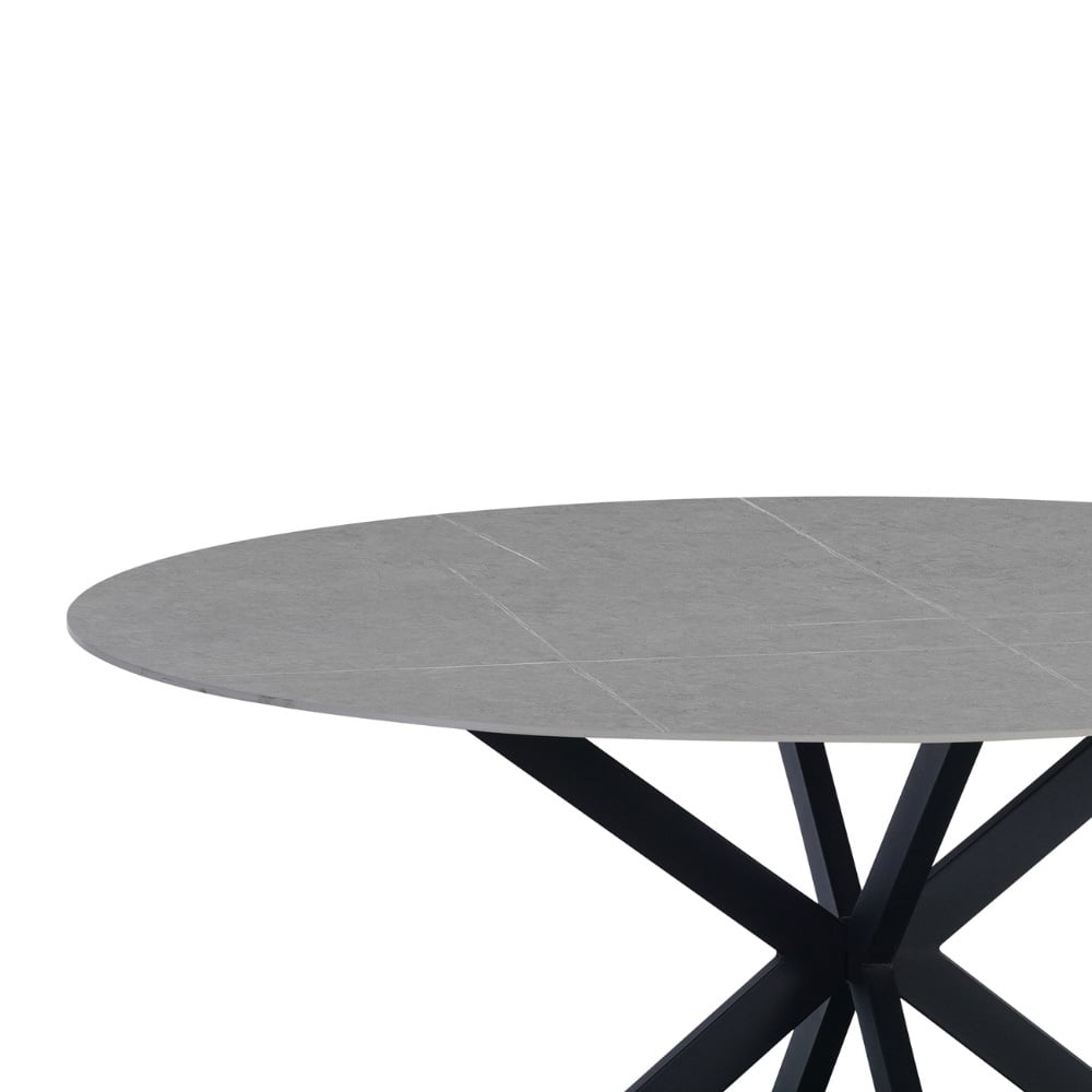 Eettafel Yuna Grey Dimehouse Grijs LxBxH 132x132x11 Sintered stone Witfoto detail