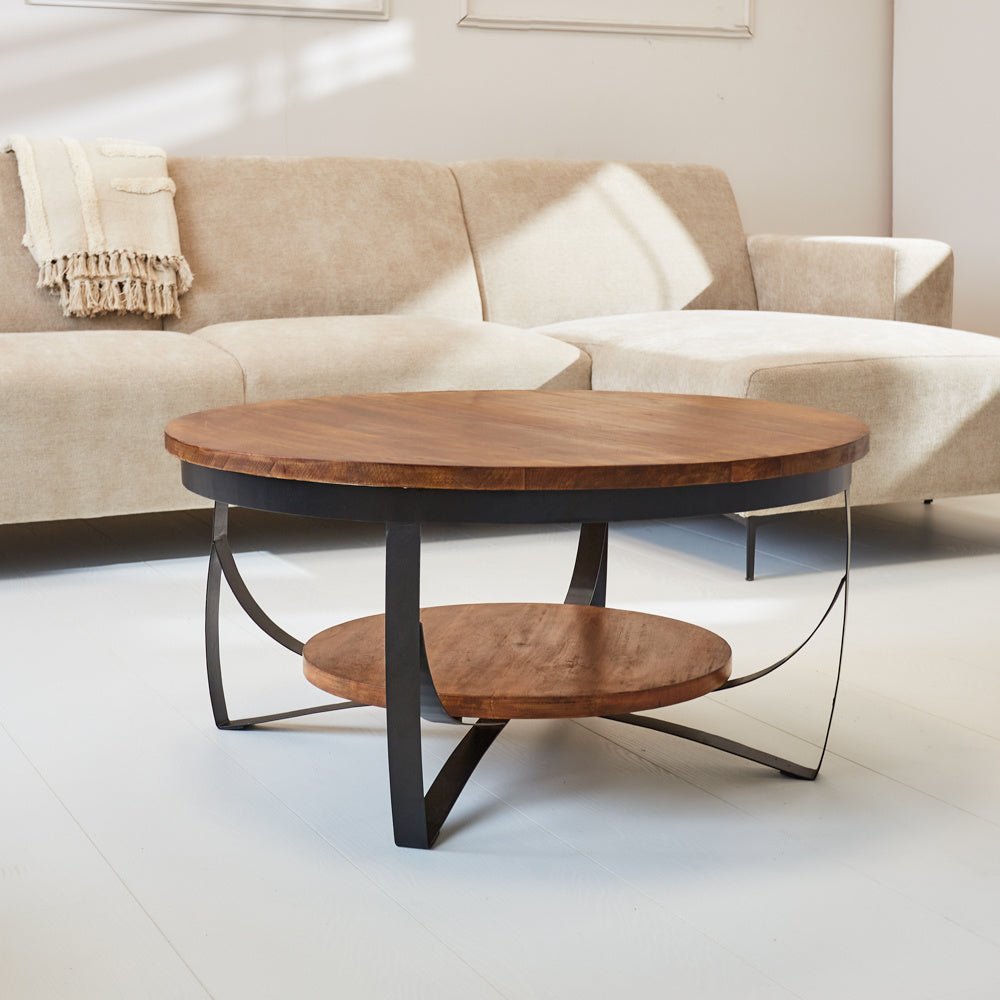 Salontafel Oxis Wood Mangohout Ø70 | Dimehouse