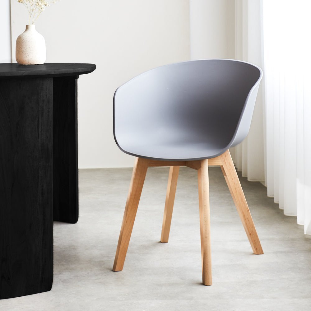 eetkamerstoel grijs kunststof