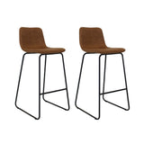 Bar stools set of 2 Industrial Brentt Suede
