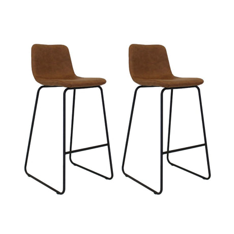 Bar stools set of 2 Industrial Brentt Suede